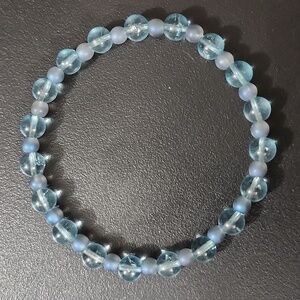 Handmade Blue Quartz Beaded Bracelet